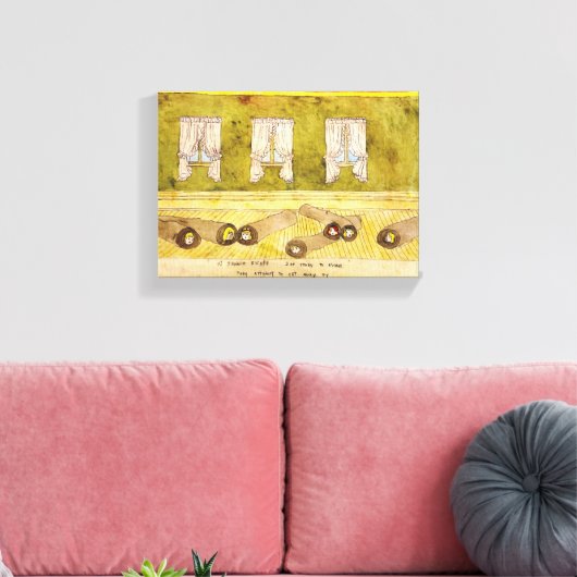 De Evans rollen zichzelf in vloerkleden Canvas Afdruk (Insitu (Woonkamer))