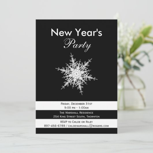 De Eve Party van Dramatic Black & White nodigt uit Kaart (Staand voorkant)