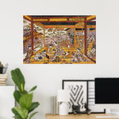 De Evening Cool van Ryōgoku Bridge Poster (Thuiskantoor)