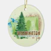 De Evergreen-staat Keramisch Ornament (Links)