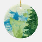 De Evergreen-staat Keramisch Ornament (Achterkant)