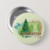 De Evergreen-staat Ronde Button 7,6 Cm (Voorkant /achterkant)