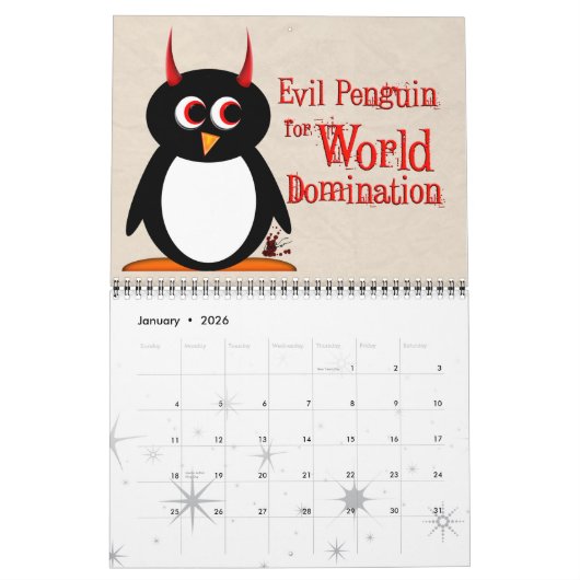 De EVIL PENGUIN™ Cartoon CALENDAR 2013 Kalender (Jan 2026)