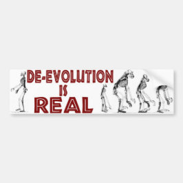 DE-EVOLUTIE IS ECHT BUMPERSTICKER