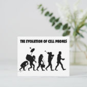 De evolutie van celtelefoons briefkaart (Staand voorkant)