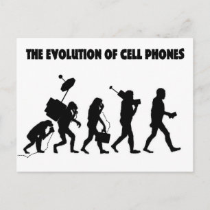 De evolutie van celtelefoons briefkaart