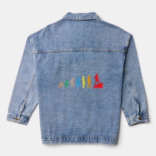 De evolutie van Darwin Science buiten kamperen Denim Jacket (Achterkant)