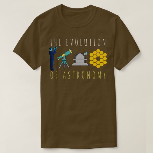 De evolutie van de astronomieruimtetelescoop JWST T-shirt (Design voorkant)