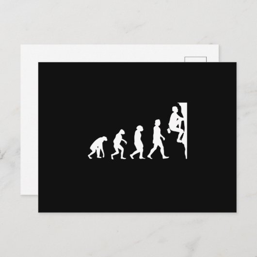 De evolutie van de bergbeklimming briefkaart (Voorkant / Achterkant)