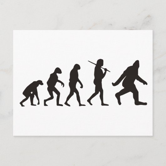 De evolutie van de Bigfoot Briefkaart (Voorkant)