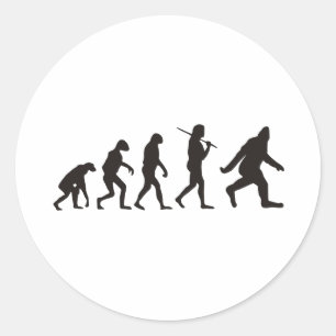 De evolutie van de Bigfoot Ronde Sticker