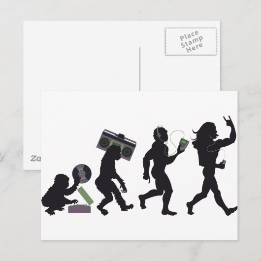 De Evolutie van de muziek Briefkaart (Voorkant / Achterkant)