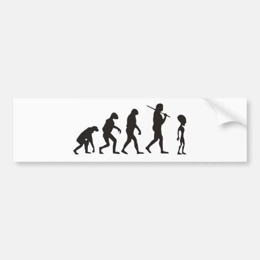 De evolutie van de vreemdeling bumpersticker (Voorkant)