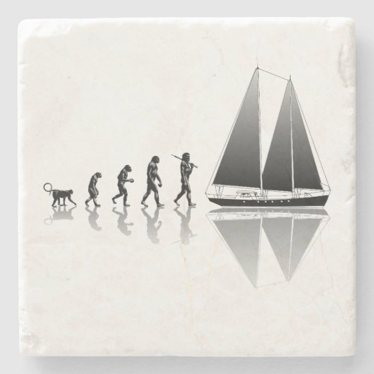 De Evolutie van de zeeman Stenen Onderzetter (Voorkant)