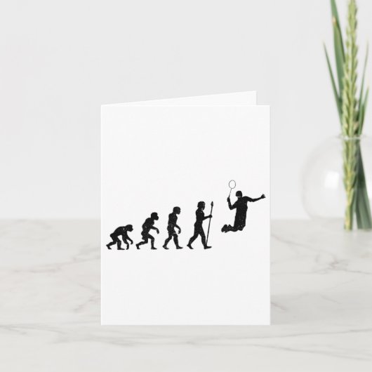 De evolutie van een badmintonspeler - grappig kaart (Voorkant)