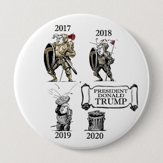 De evolutie van het President Trump Ronde Button 4,0 Cm (Voorkant)