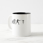 De evolutie van het schijfgolf tweekleurige koffiemok (Voorkant links)