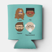 De evolutie van heup - hippie naar heupvervanging blikjeskoeler (Achterkant)