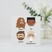 De evolutie van hippe wenskaart kaart (Staand voorkant)