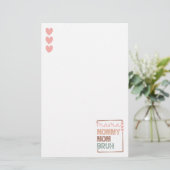 De evolutie van mama: van mama naar bruh briefpapier (Staand voorkant)