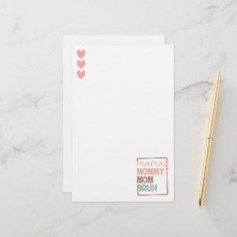 De evolutie van mama: van mama naar bruh briefpapier