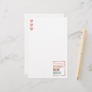 De evolutie van mama: van mama naar bruh briefpapier