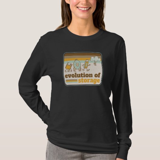 De evolutie van opslag Retro Computer T-shirt (Voorkant)