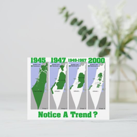 De evolutie van Palestina Briefkaart (Staand voorkant)