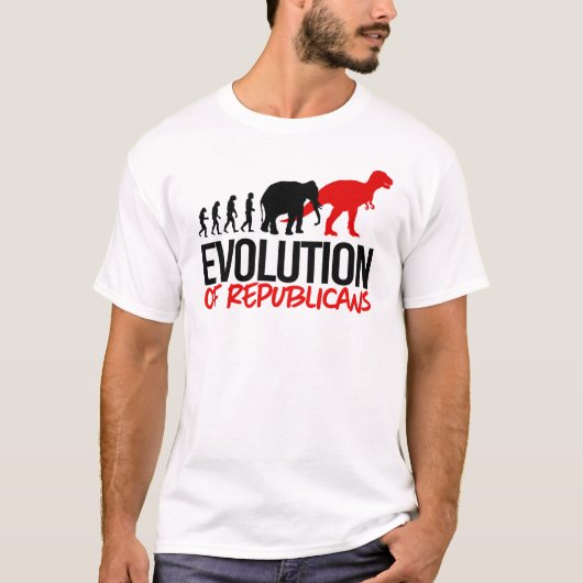 De evolutie van Republikeinen naar Dinosaurussen T-shirt (Voorkant)
