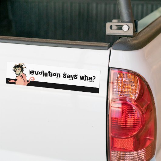 de evolutie zegt wat ? (apeninkt) bumpersticker (Op Truck)