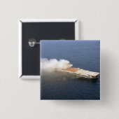 De ex-Oriskany, een buitenbedrijfgestelde vliegtui Vierkante Button 5,1 Cm (Voorkant /achterkant)