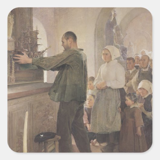 De Ex Voto, 1898 Vierkante Sticker (Voorkant)
