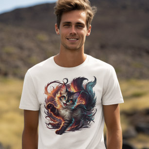 De excentrieke katachtige t-shirt