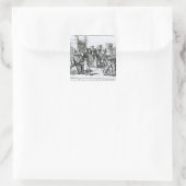 De executie van de hertog van Monmouth Vierkante Sticker (Tas)