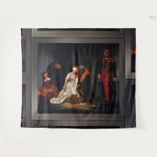 De executie van Lady Jane Gray door Paul Delaroche Wandkleed (Voorkant (horizontaal))