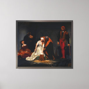 De executie van Lady Jane Grey door Paul Delaroche Canvas Afdruk