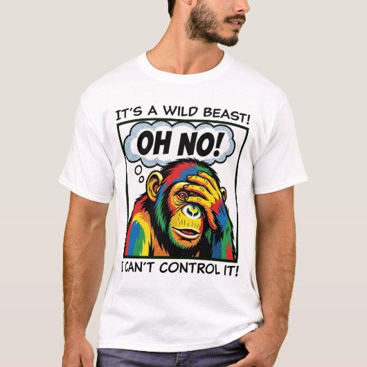 De existentiële chimpansee: T-shirt met serieuze p (Voorkant)
