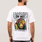 De existentiële chimpansee: T-shirt met serieuze p (Achterkant)