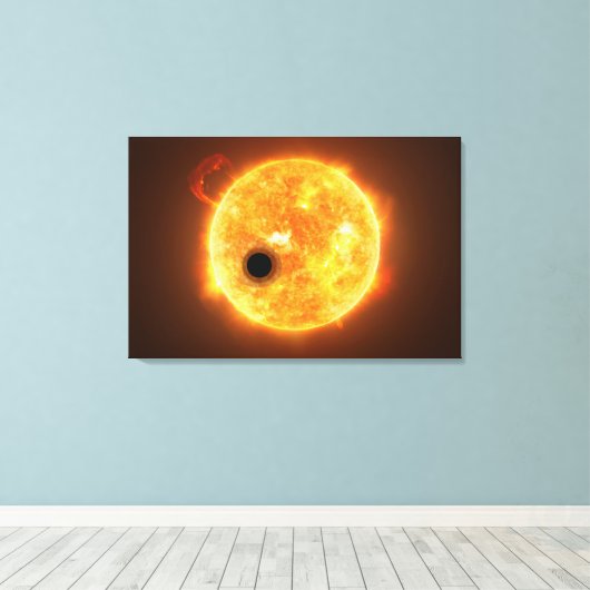 De exoplaneet Wasp-107b is een gasreus Canvas Afdruk (Insitu (Houten vloer))