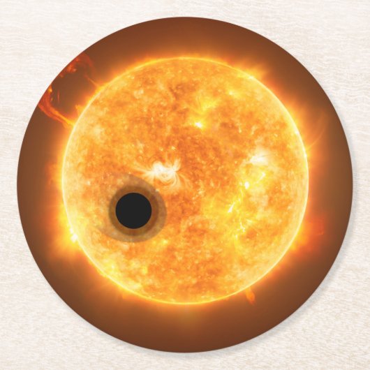 De exoplaneet Wasp-107b is een gasreus Ronde Kartonnen Onderzetter (Voorkant)
