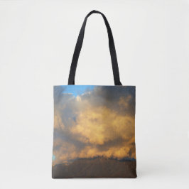 De explosie van de Sunset Cloud Tote Bag