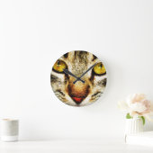 De expressieve blik van een huiskat ronde klok (Huis)