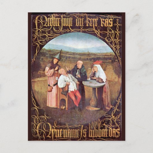 De extractie van de steen van de waanzin briefkaart (Voorkant)