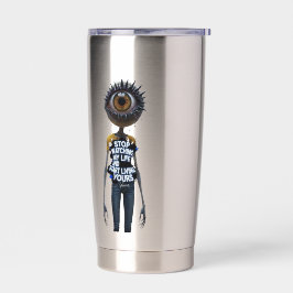De Eye And Word Collectie Geïsoleerde Drinkbeker