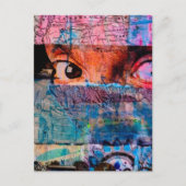 De Eyeballs abstracte junk journal Collage AI Briefkaart (Voorkant)
