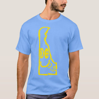 DE Eyes Delaware Grunge Glimlachend Gezicht Zwart  T-shirt