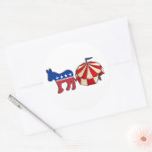 De Ezel van het Circus van de democraat Ronde Sticker (Envelop)