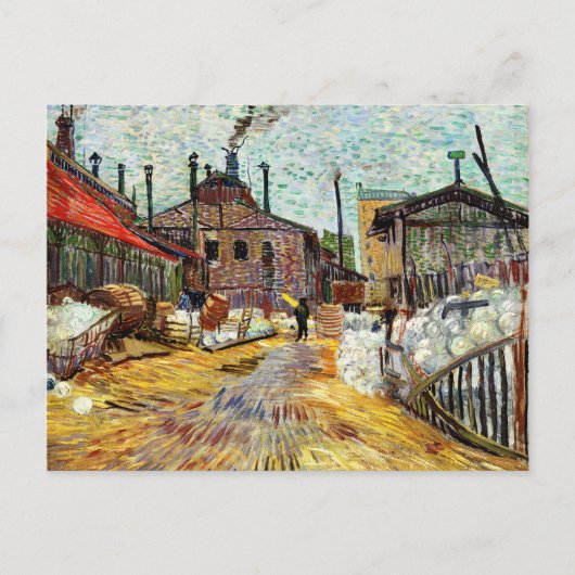 De fabriek (1887) van Vincent Van Gogh Briefkaart (Voorkant)