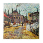 De fabriek (1887) van Vincent Van Gogh Tegeltje (Voorkant)