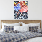 De fabriek en de brug canvas afdruk (Insitu (Slaapkamer))
